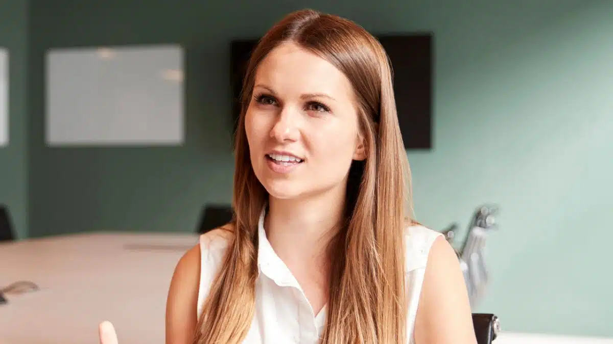 woman doing an interview