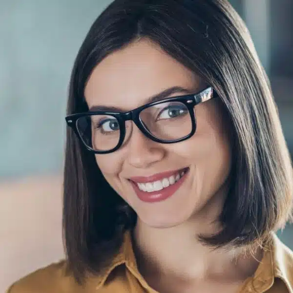 woman office glasses in the smiling