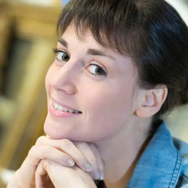 woman painting smile