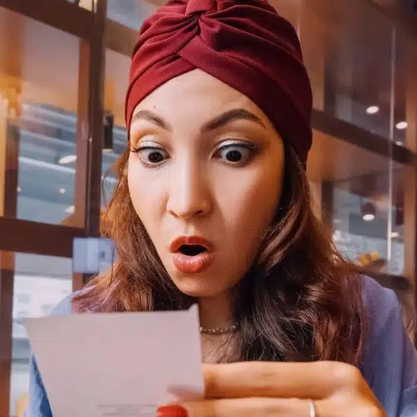 woman shocked about her bill