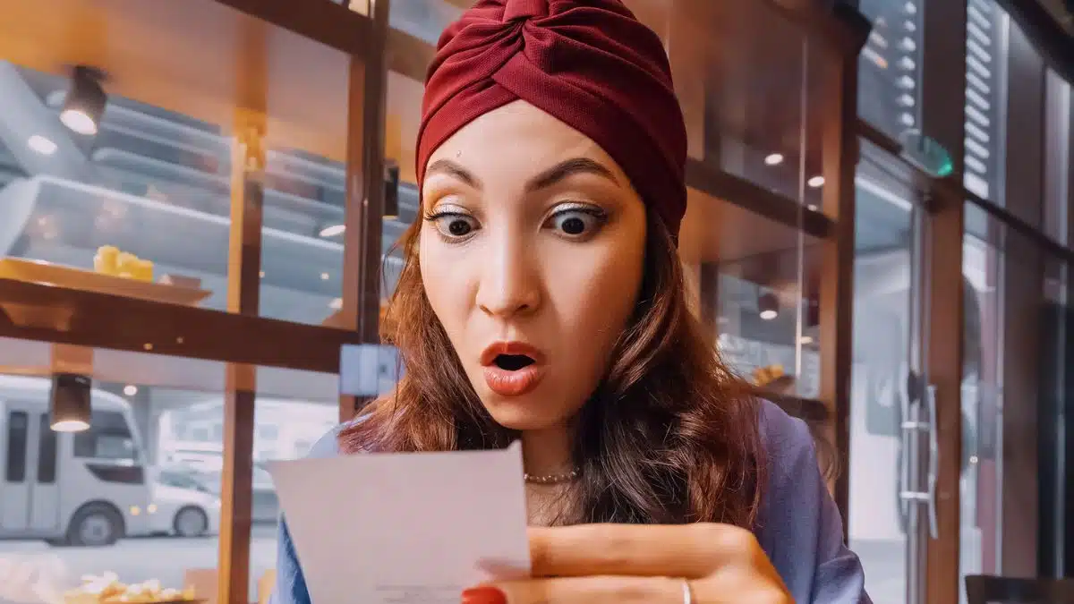 woman shocked about her bill