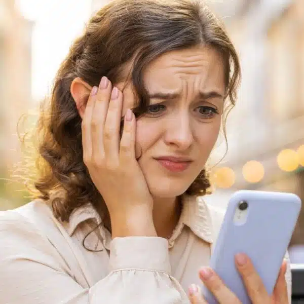 woman staring at her phone (1)