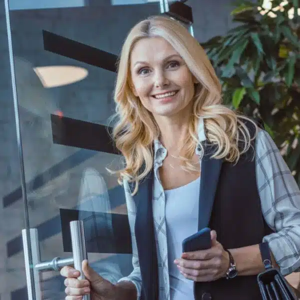 woman walking outside