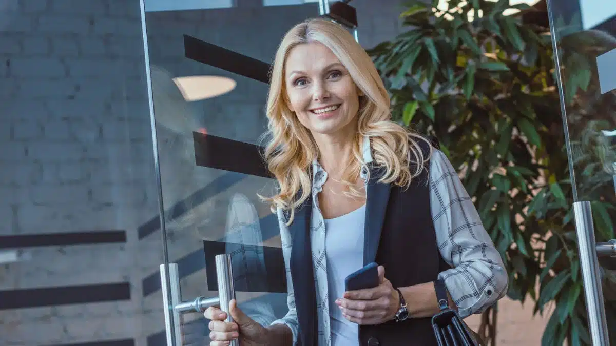 woman walking outside