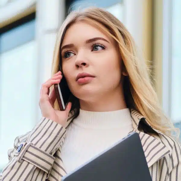young woman on the phone blonde