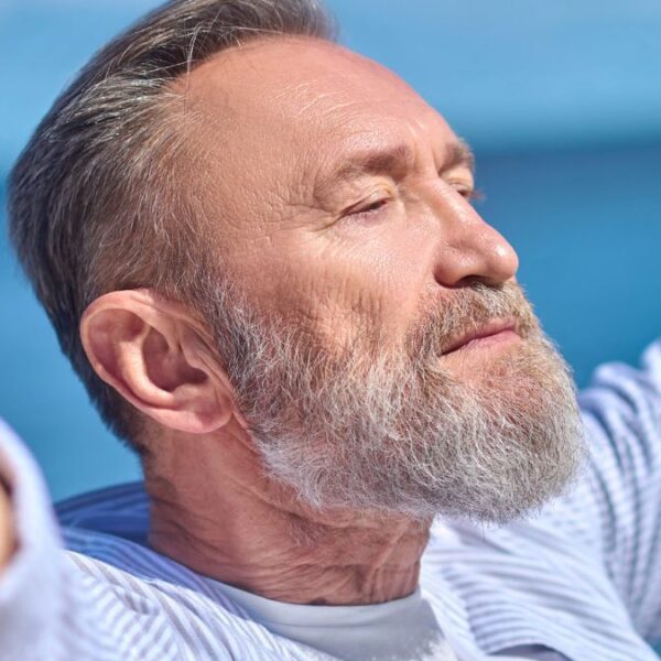 beard happy beach mature