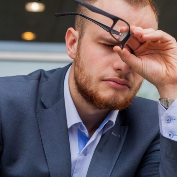 business man crying