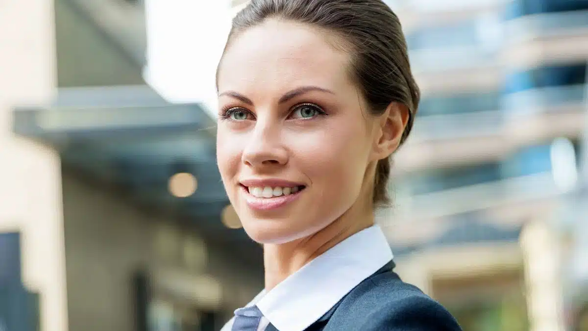 business woman smile