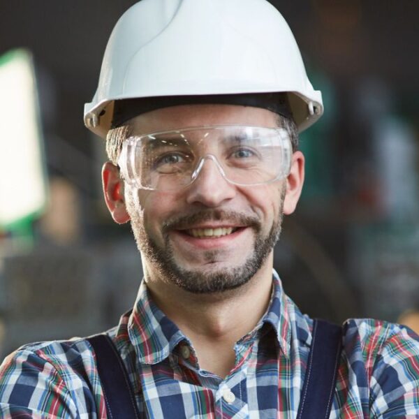 man goggles beard hard hat