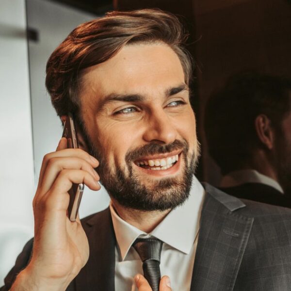 man on the phone beard