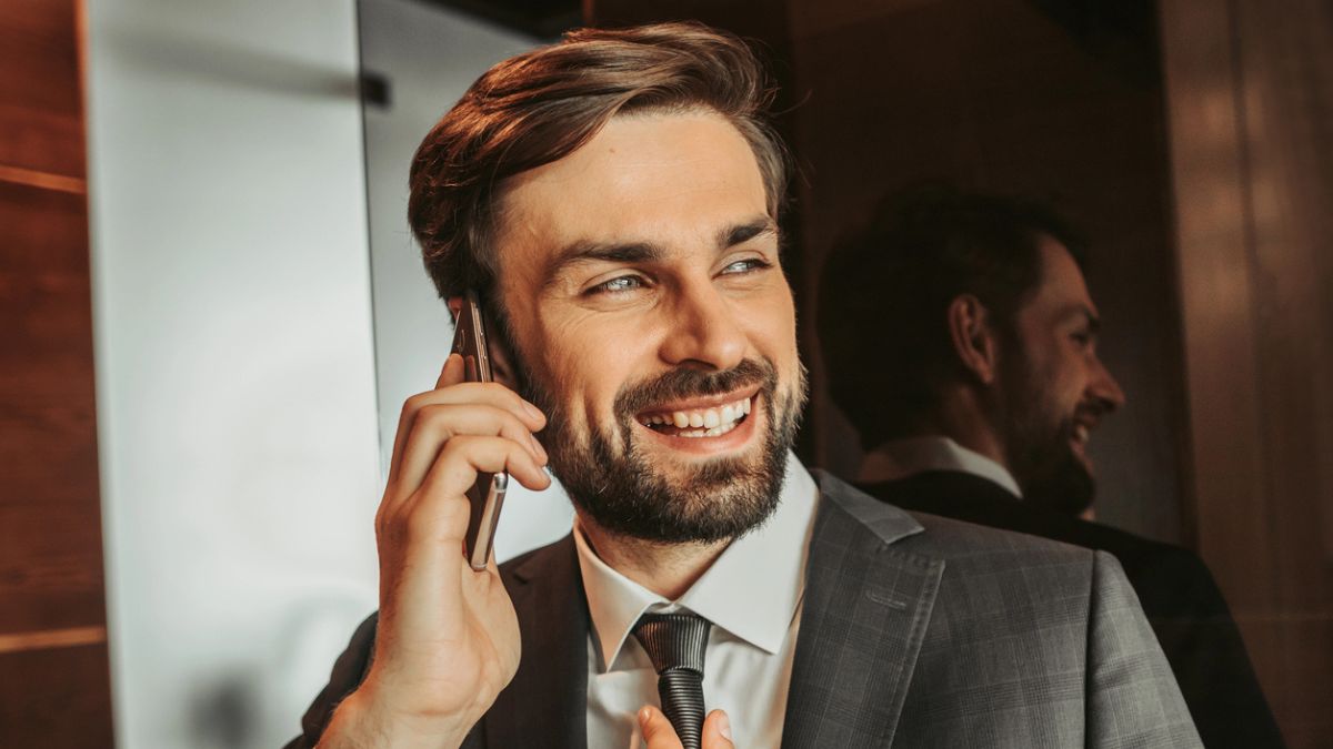 man on the phone beard