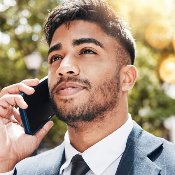 man on the phone young suit