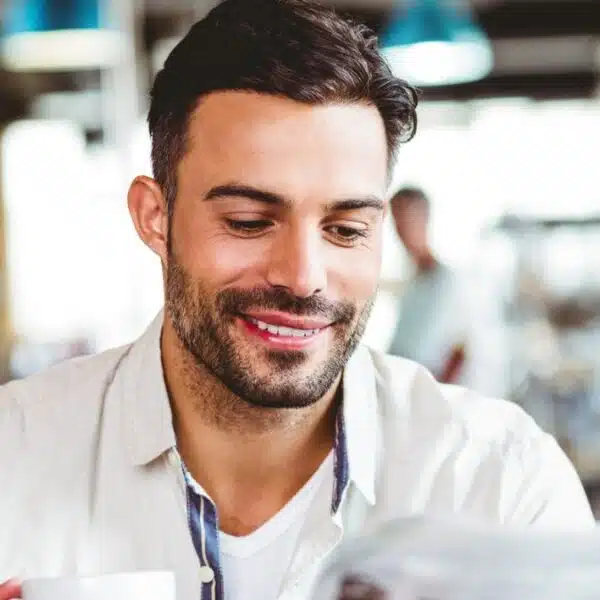 man reading a newspaper