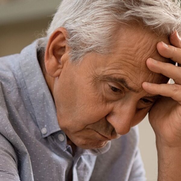 senior man tired worried