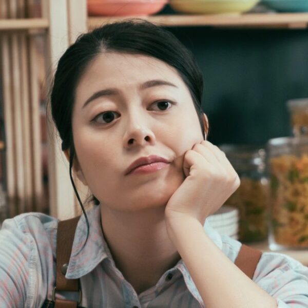 woman barista sad tired
