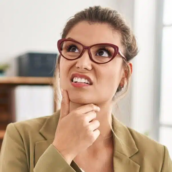 woman clipboard disgust
