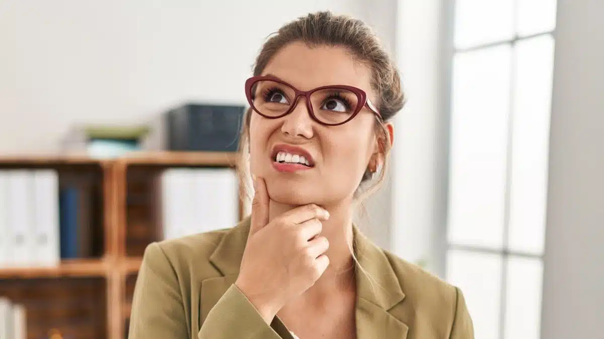woman clipboard disgust
