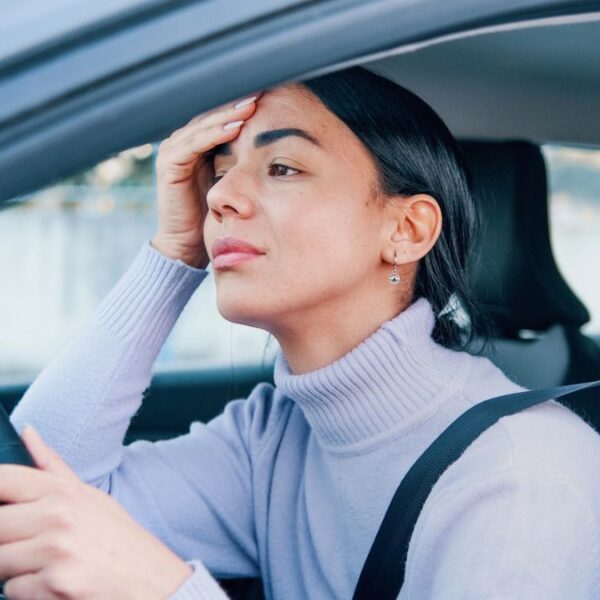 woman frustrated in the car