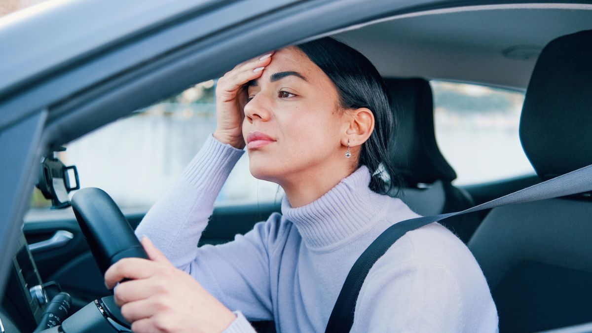 woman frustrated in the car