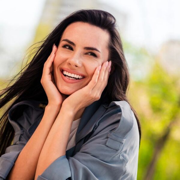woman happy shocked