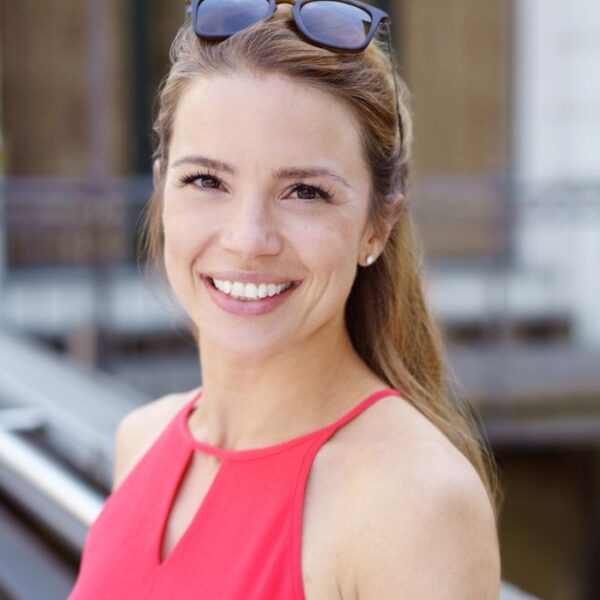 woman posing outside