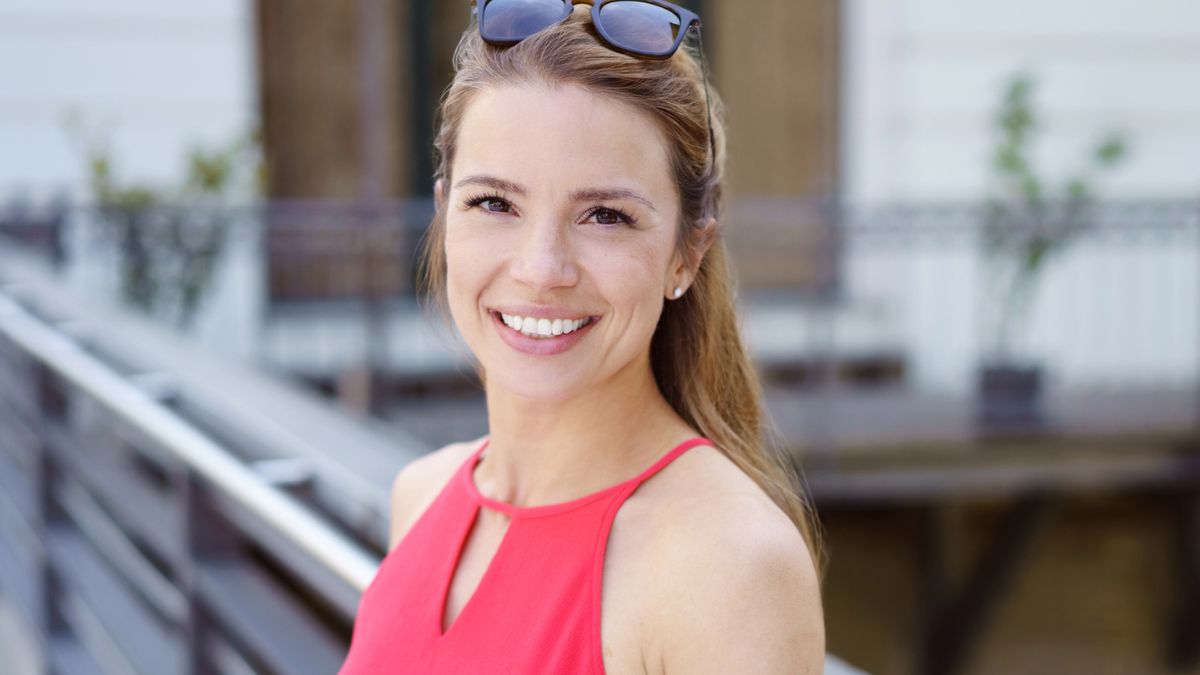 woman posing outside