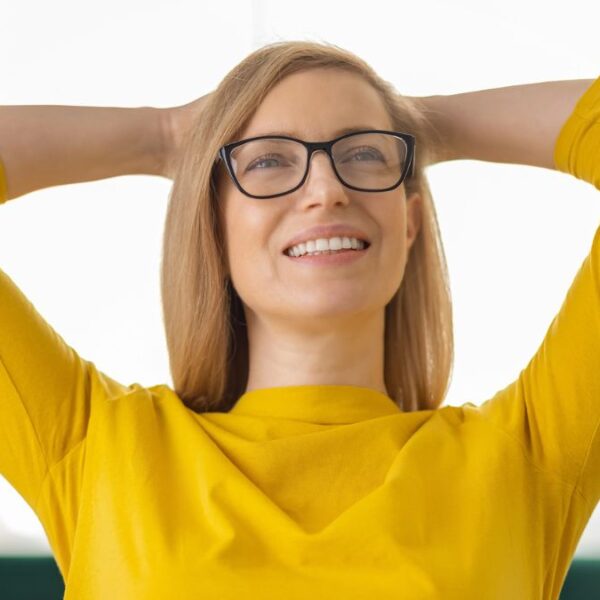 woman relax in chair