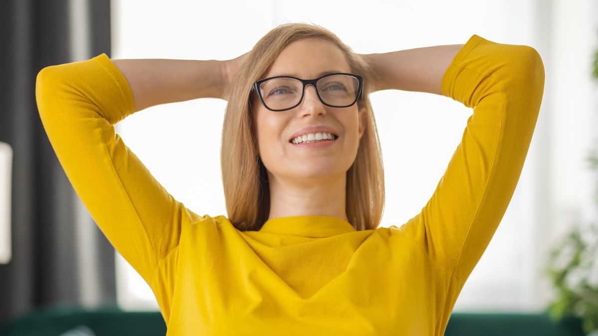 woman relax in chair