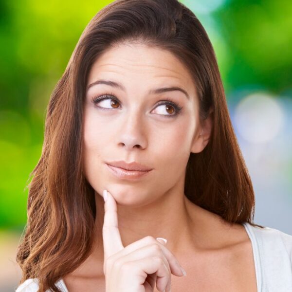 woman thinking outside