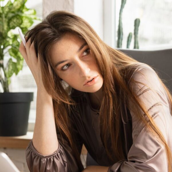 woman upset in front of her laptop (1)
