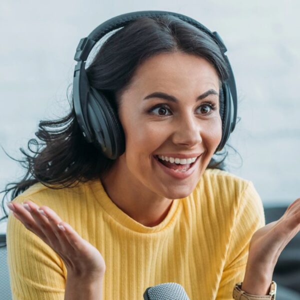 woman with a headset