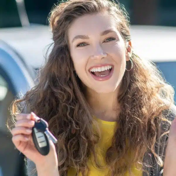 woman with keys to the car