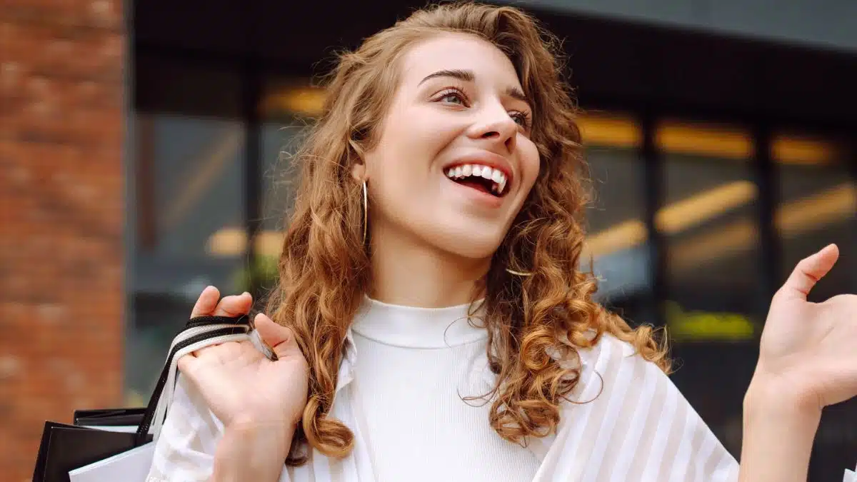 woman with shopping bags