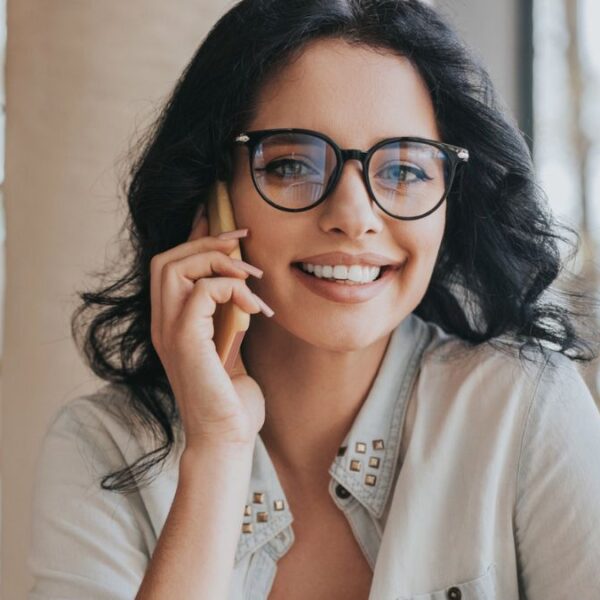 glasses on the phone