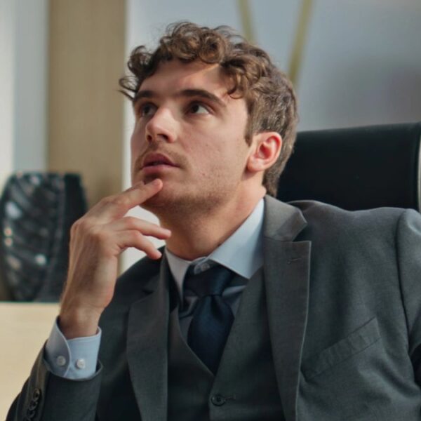 man in suit thinking