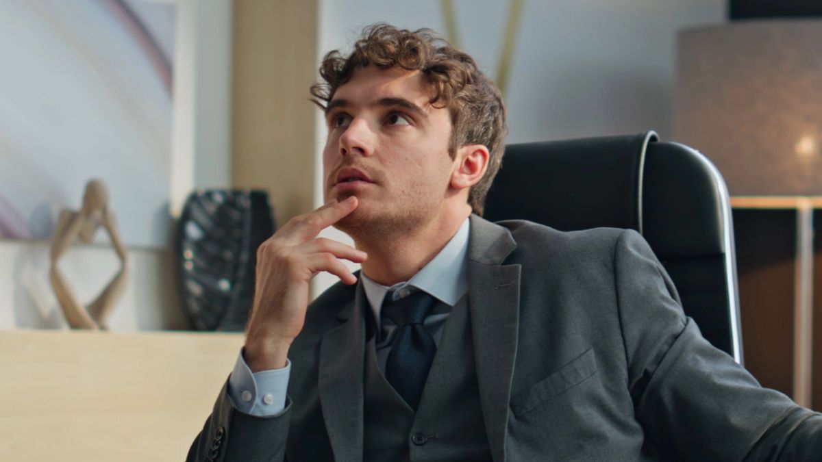 man in suit thinking