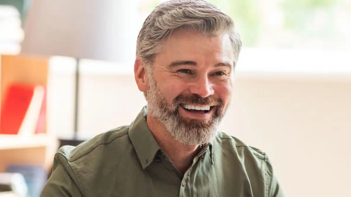 mature man smiling