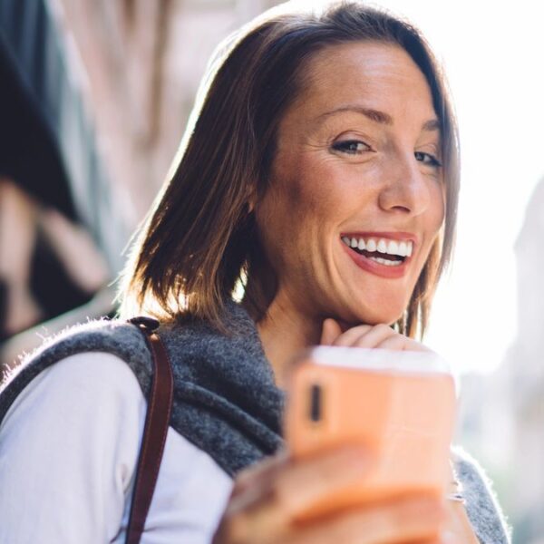 mature woman taking a selfie