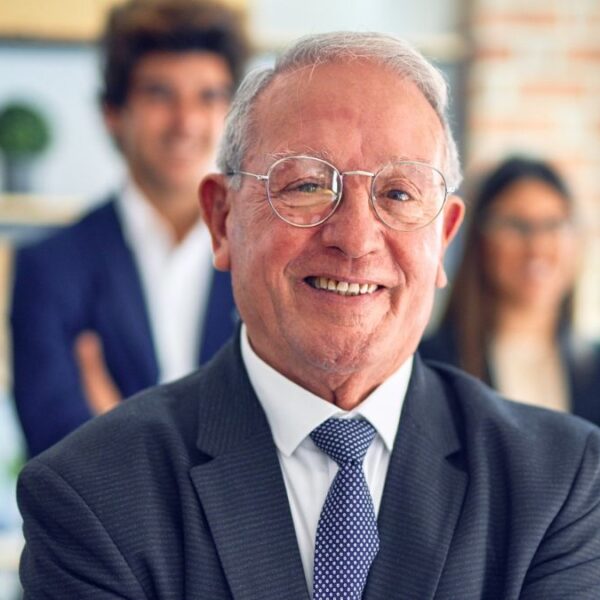 senior man crossing his arms