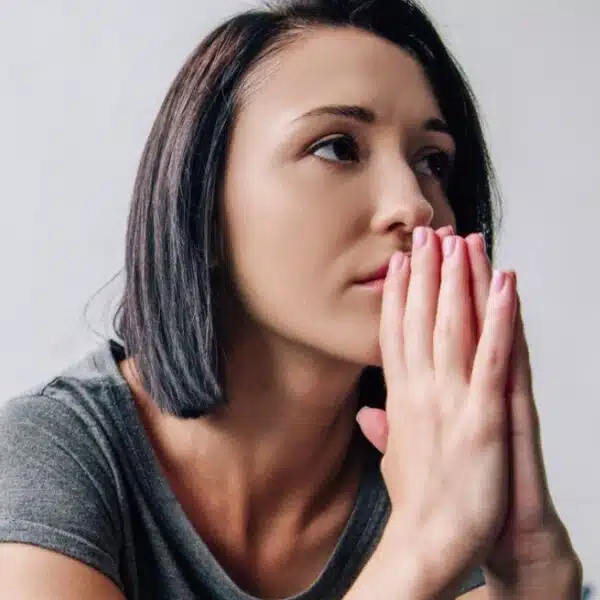 woman bored in her room