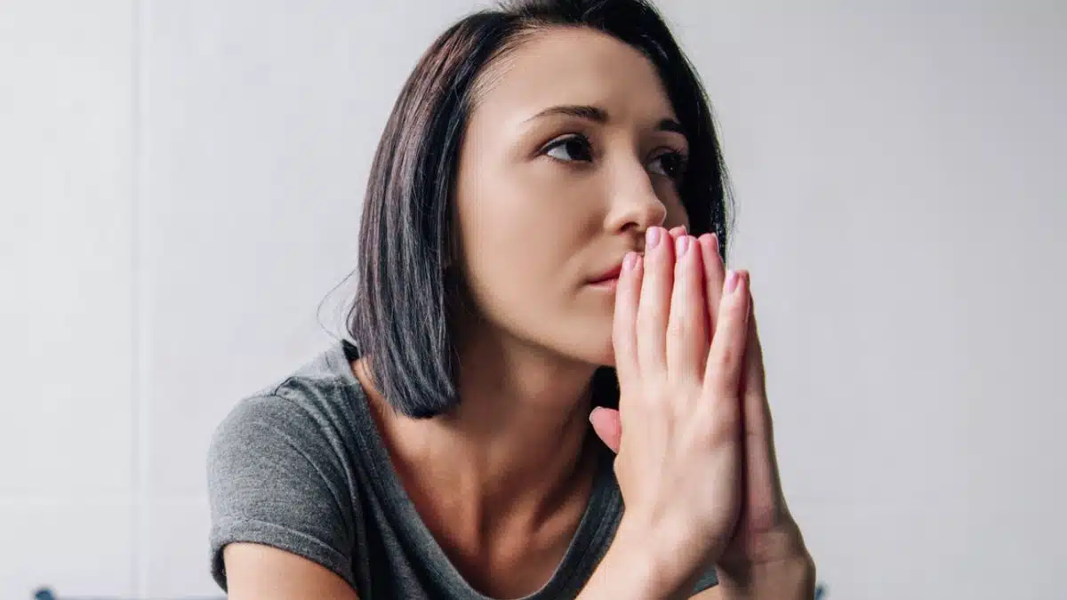 woman bored in her room