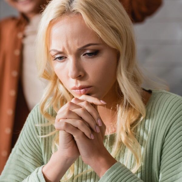 woman busy focused in the kitchen