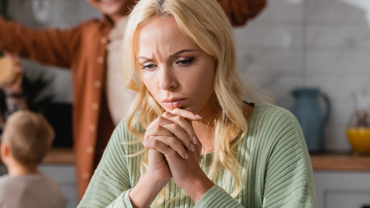 woman busy focused in the kitchen