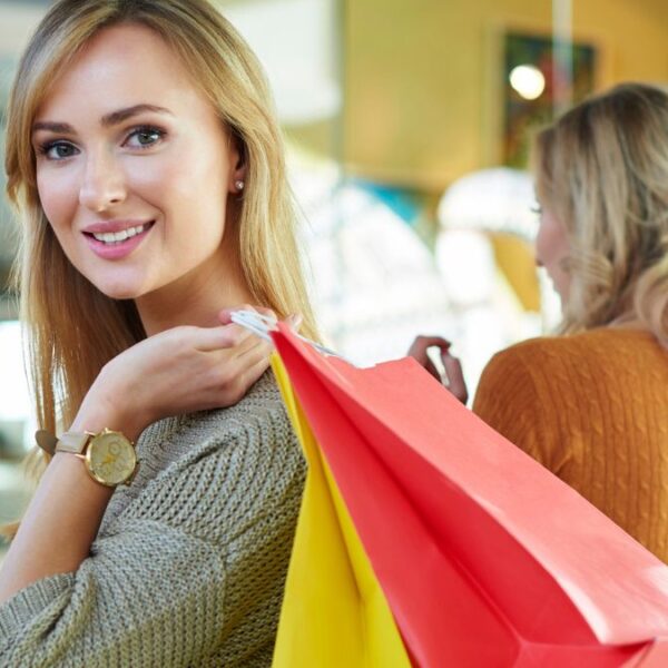 woman carrying shopping bags