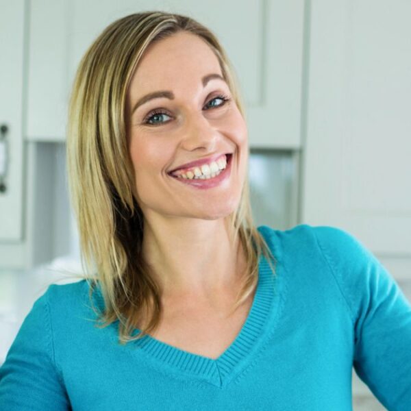 woman cleaning the house