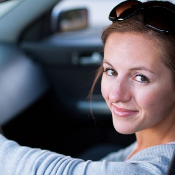 woman driving in a car