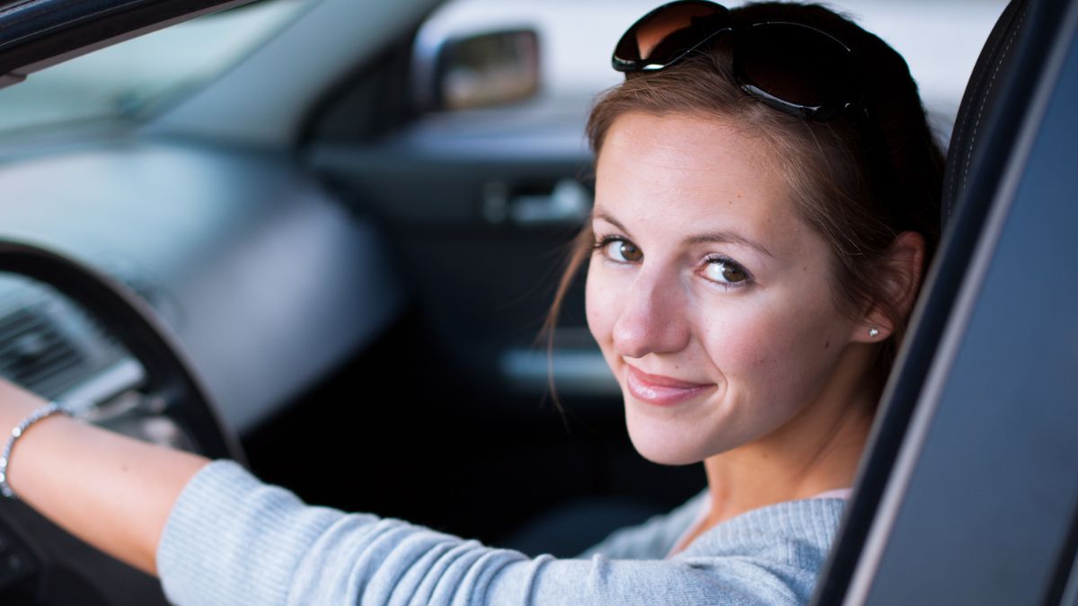 woman driving in a car