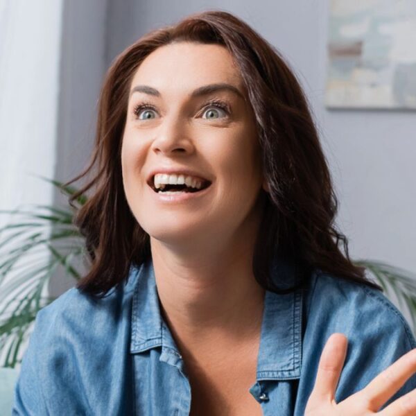 woman shocked by herself