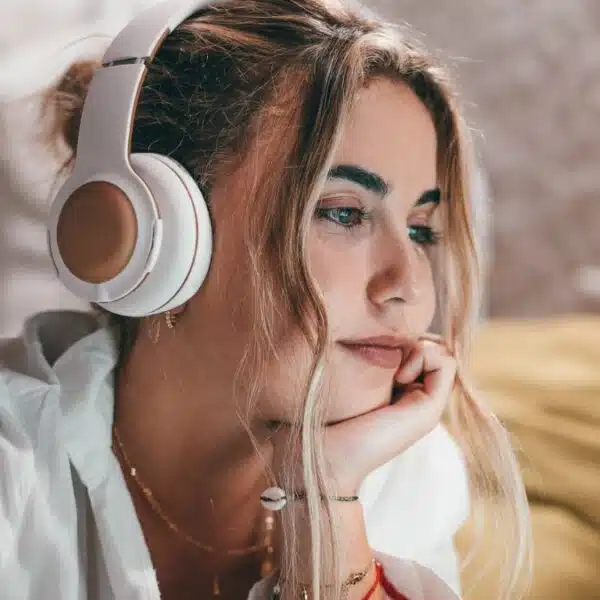 woman wearing a headset