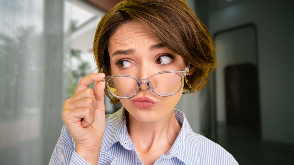 woman with glasses in the home
